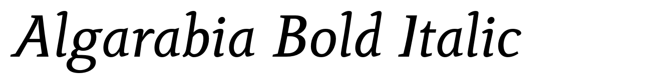Algarabia Bold Italic